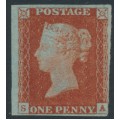 GREAT BRITAIN - 1845 1d red-brown QV, plate 59, check letters SA, MNG – SG # 8