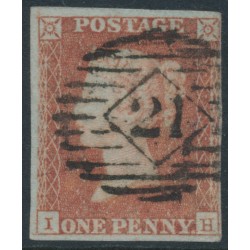 GREAT BRITAIN - 1851 1d red-brown QV, plate 108, check letters IH, used – SG # 8
