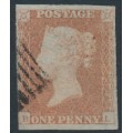 GREAT BRITAIN - 1851 1d pale red-brown QV, inverted watermark, plate 116, BL, used – SG # 8Wi