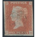 GREAT BRITAIN - 1851 1d red-brown QV, plate 119, check letters DG, used – SG # 8