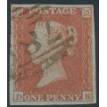 GREAT BRITAIN - 1852 1d red-brown QV, plate 151, check letters DK, used – SG # 8