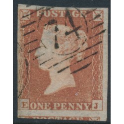 GREAT BRITAIN - 1852 1d red-brown QV, thin paper, plate 162, check letters EJ, used – SG # 8