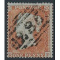 GREAT BRITAIN - 1854 1d red-brown QV, plate 189, check letters RF, used – SG # 17 (C1)