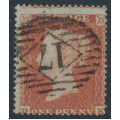 GREAT BRITAIN - 1854 1d red-brown QV, plate 201, check letters RF, used – SG # 17 (C1)