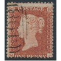 GREAT BRITAIN - 1854 1d red-brown QV, plate R2, check letters MC, used – SG # 22 (C2)