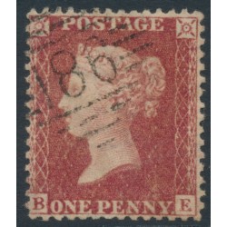 GREAT BRITAIN - 1856 1d rose-red QV, plate 42, check letters BE, used – SG # 40 (C10)