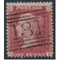 GREAT BRITAIN - 1857 1d red QV, plate 56, check letters OF, used – SG # 40 (C10)