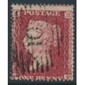 GREAT BRITAIN - 1857 1d deep rose-red QV, plate 60, check letters PE, used – SG # 36 (C11)