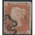 GREAT BRITAIN - 1841 1d red-brown QV, plate 13, check letters QJ, used – SG # 8l 
