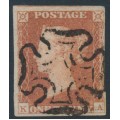 GREAT BRITAIN - 1841 1d red-brown QV, plate 19, check letters KA, used – SG # 8l