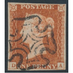 GREAT BRITAIN - 1841 1d red-brown QV, plate 22, check letters DA, used – SG # 8l