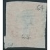 GREAT BRITAIN - 1845 1d red-brown QV, plate 64, check letters DA, used – SG # 8