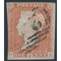 GREAT BRITAIN - 1846 1d red-brown QV, plate 71, check letters DA, used – SG # 8