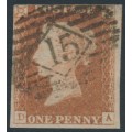 GREAT BRITAIN - 1847 1d red-brown QV, plate 76, check letters DA, used – SG # 8