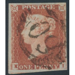 GREAT BRITAIN - 1848 1d red-brown QV, plate 81, check letters KI, used – SG # 8