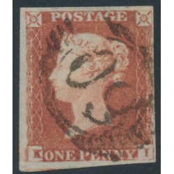 GREAT BRITAIN - 1848 1d red-brown QV, plate 81, check letters KI, used – SG # 8
