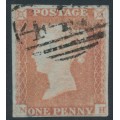 GREAT BRITAIN - 1848 1d red-brown QV, plate 81, check letters NH, used – SG # 8