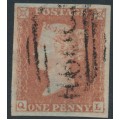GREAT BRITAIN - 1852 1d red-brown QV, plate 132, check letters QL, used – SG # 8