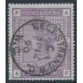 GREAT BRITAIN - 1884 2/6 deep lilac QV on blued paper, anchor watermark, used – SG # 179a