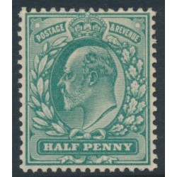 GREAT BRITAIN - 1911 ½d dull green KEVII definitive, perf. 15:14, MNH – SG # 279