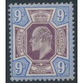 GREAT BRITAIN - 1905 9d dull purple/ultramarine KEVII definitive, MH – SG # 250a