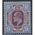 GREAT BRITAIN - 1913 9d deep plum/blue KEVII definitive, MH – SG # 307a