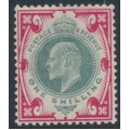 GREAT BRITAIN - 1905 1/- dull green/carmine KEVII definitive, MH – SG # 257a