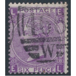 GREAT BRITAIN - 1869 6d mauve QV, Spray of Rose watermark, plate 8, used – SG # 109