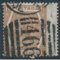 GREAT BRITAIN - 1872 6d deep chestnut QV, Spray of Rose watermark, plate 11, used – SG # 122