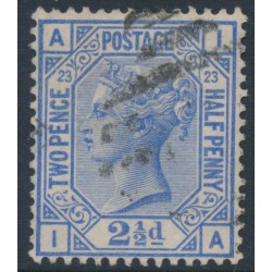 GREAT BRITAIN - 1881 2½d blue QV, Imperial Crown watermark, plate 23, used – SG # 157