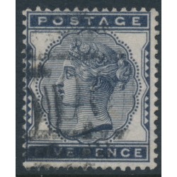 GREAT BRITAIN - 1881 5d indigo QV, imperial crown watermark, used – SG # 169