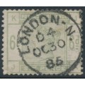 GREAT BRITAIN - 1883 6d dull green QV, crown watermark, used – SG # 194