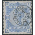 GREAT BRITAIN - 1883 10/- ultramarine QV, anchor watermark, used – SG # 183