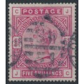 GREAT BRITAIN - 1883 5/- rose QV, anchor watermark, used – SG # 180
