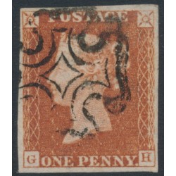 GREAT BRITAIN - 1841 1d red-brown QV, plate 20, check letters GH, used – SG # 8l