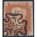GREAT BRITAIN - 1842 1d red-brown QV, plate 25, check letters NG, used – SG # 8l