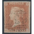 GREAT BRITAIN - 1850 1d red-brown QV, plate 99, check letters ED, used – SG # 8
