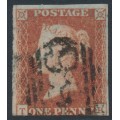 GREAT BRITAIN - 1851 1d red-brown QV, plate 99, check letters TB, used – SG # 8