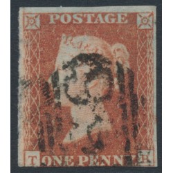 GREAT BRITAIN - 1851 1d red-brown QV, plate 99, check letters TB, used – SG # 8