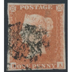 GREAT BRITAIN - 1849 1d red-brown QV, plate 91, check letters KA, used – SG # 8