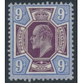GREAT BRITAIN - 1911 9d deep dull reddish purple/deep bright blue KEVII, MH – SG # 306a