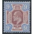 GREAT BRITAIN - 1911 9d dull reddish purple/blue KEVII, MH – SG # 307