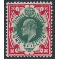 GREAT BRITAIN - 1910 1/- deep dull green/scarlet KEVII, MH – SG # 259