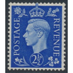 GREAT BRITAIN - 1937 2½d ultramarine KGVI, sideways watermark, MH – SG # 466a