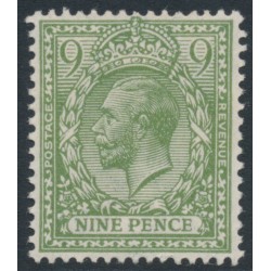 GREAT BRITAIN - 1922 9d olive-green KGV, Simple Cypher watermark, MH – SG # 393a