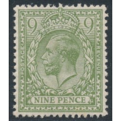 GREAT BRITAIN - 1922 9d pale olive-green KGV, Simple Cypher watermark, MH – SG # 393b