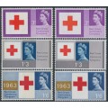 GREAT BRITAIN - 1963 Red Cross sets of 3, phosphor & non-phosphor, MNH – SG # 642-644