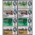 GREAT BRITAIN - 1964 Geographical sets of 4, phosphor & non-phosphor, MNH – SG # 651-654