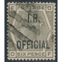 GREAT BRITAIN - 1882 6d grey QV, o/p I.R. OFFICIAL, used – SG # O4