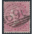 GREAT BRITAIN - 1857 4d rose-carmine QV, Large Garter watermark, used – SG # 66